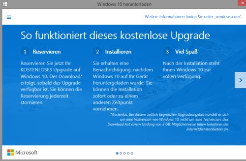Windows 10 reservieren und kostenlos am 29. Juli upgraden