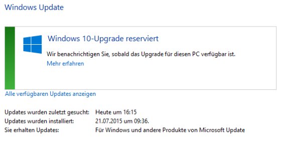 Windows 10 Reservierung