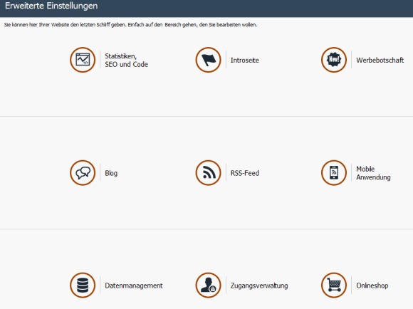 WebSite X5 - erweiterte Einstellungen