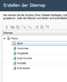 WebSite X5 - Sitemap der Webseite festlegen