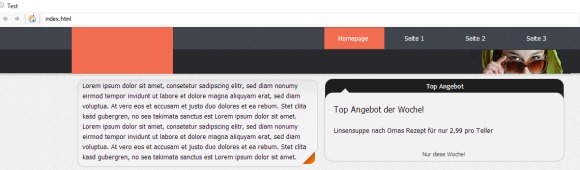 WebSite X5: Grundstruktur einer Seite mit individuellen Zellen
