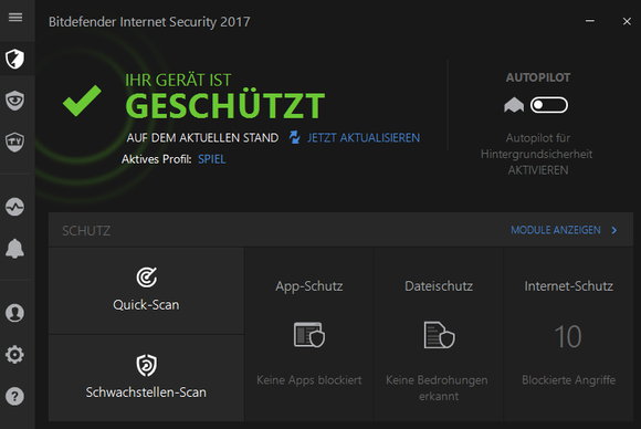 Bitdefender Sicherheitscenter