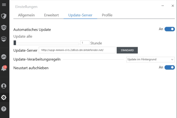 Bitdefender 2017 Updates konfigurieren