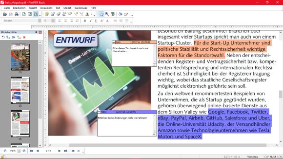 Mit FlexiPDF Basic 2017 kostenlos PDF Dateien bearbeiten
