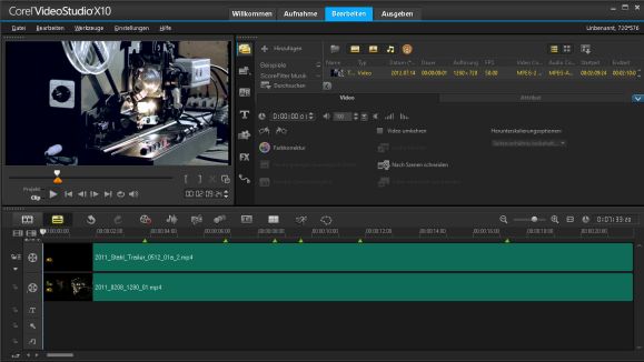 Corel Videostudio X10 Bearbeitungsoptionen