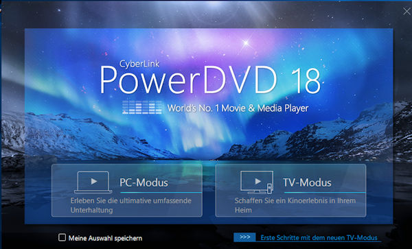 Power DVD 18 Ultra mit TV-Modus