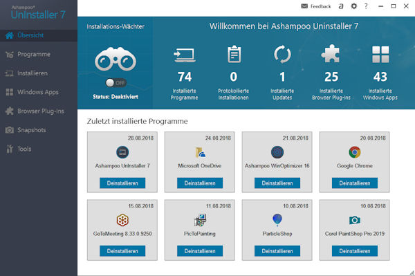 Ashampoo Uninstaller 7 - Ashampoo Uninstaller 7 - Programme sauber und rückstandslos entfernen