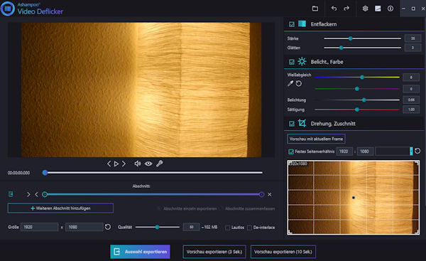 Flimmern aus Videos entfernen 