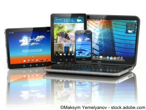 Mobile devices. Laptop, smartphone and tablet pc.