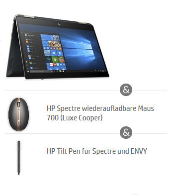 HP Spectre Bundle mit Maus und HP Pen