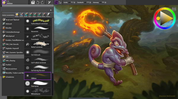 Corel Painter Essentials 7 Pinsel-Vorschau