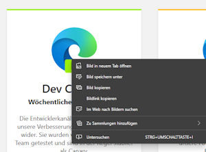 Ausschnitt oder Bild einer Sammlungen im Edge Browser hinzufügen