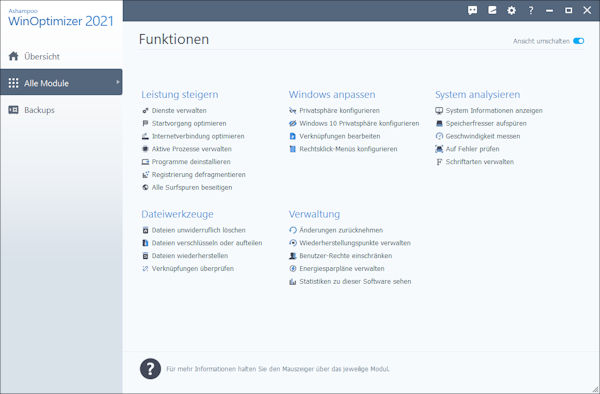 WinOptimizer 2021 Module