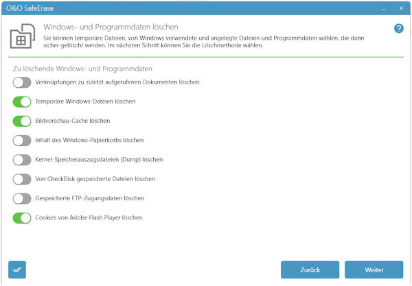 O&O SafeErase - Windows- und Programmdaten sicher löschen