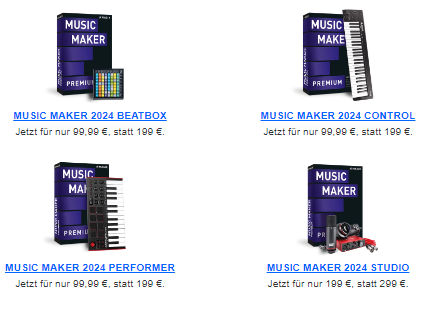 MUSIC MAKER Hardware Editions mit Beatbox, Control, Performer oder Studio Edition