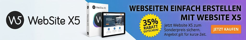 WebSite X5 2026 Angebot und 35% Rabatt Gutschein
