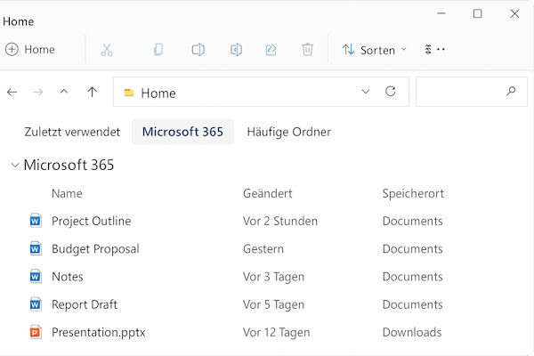 pivot ansichte in explorer windows 11