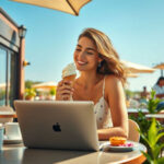Notebook Cafe eis sevdesk buchhaltung im freien