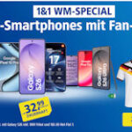 1&1 WM Aktion Smartphone Angebote plus WM Trikot