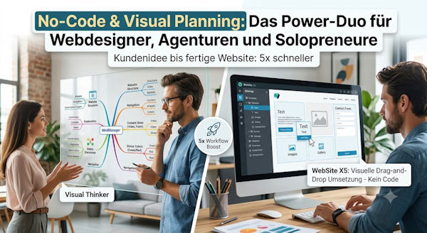 No Code und Visual Planning mit WebSite X5 und MindManager