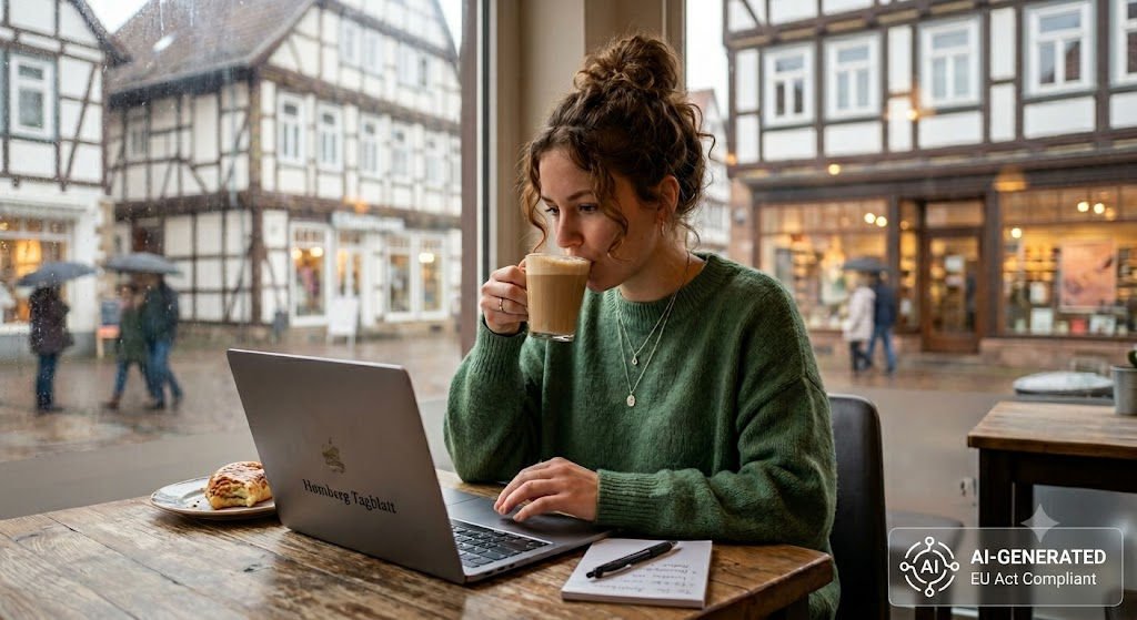 Frau Notebook Kaffee Altstadt