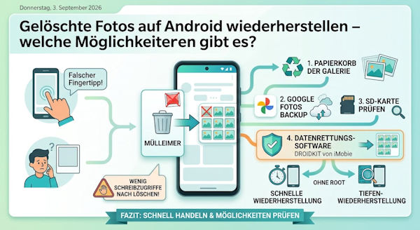 Geloeschte Fotos auf Android Phone wiederherstellen