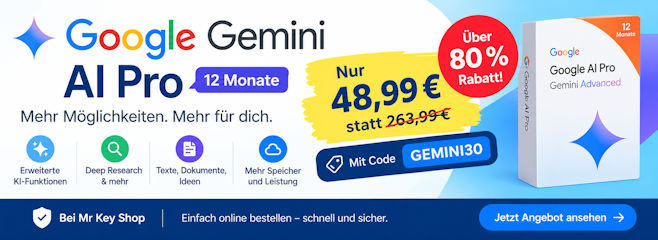 Google Gemini AI Pro Abo 12 Monate Angebot